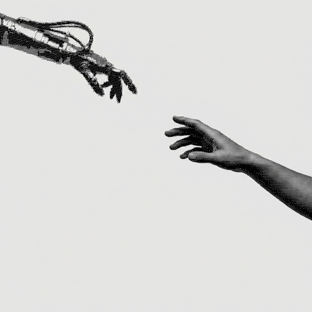 Robot and Human Hand Dithered